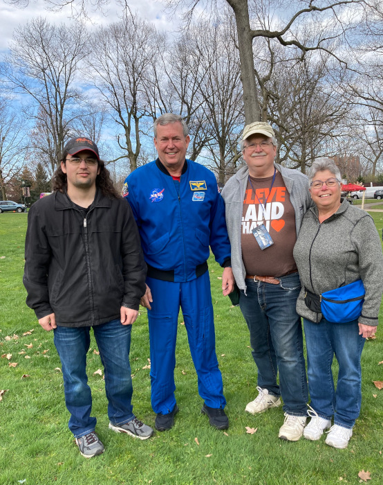 Since we arrived early at the Cleveland Museum of Natural History in University Circle for Total on the Oval, we were able to meet Astronaut Mike Foreman.