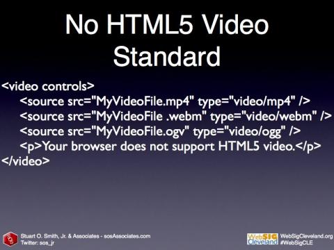 No HTML5 Video Standard