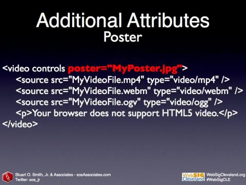 Poster HTML5 Video code sample