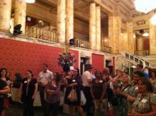 Ohio Blogging Association Members Gather in Palace Theatre Lobby