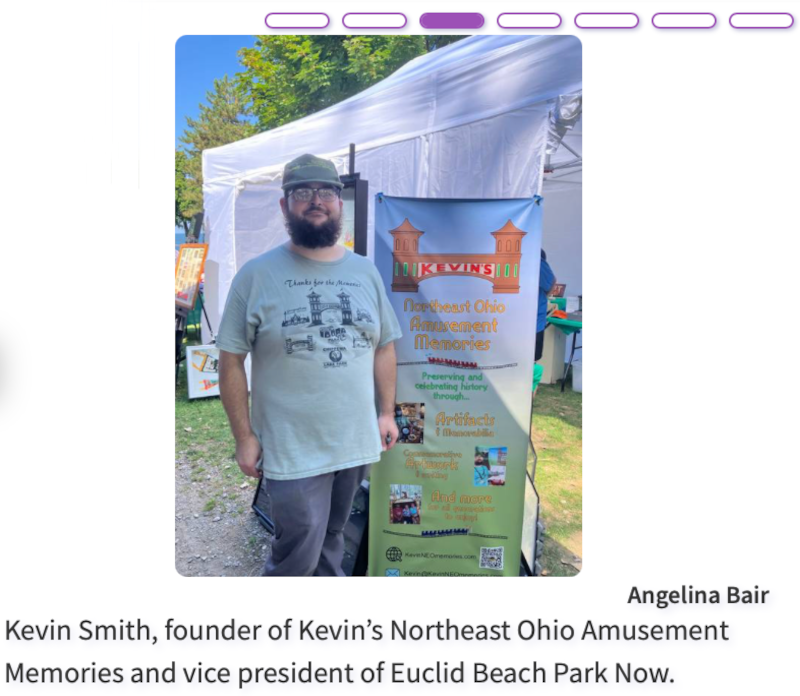 September 28, 2025 - Angelina Bair's photo for Freshwater Cleveland of Kevin Smith at his Kevin’s Northeast Ohio Amusement Memories display during the 20th Annual Remembering the Sights and Sounds of Euclid Beach Park. September 28, 2025 - Angelina Bair's photo for Freshwater Cleveland of Kevin Smith at his Kevin’s Northeast Ohio Amusement Memories display during the 20th Annual Remembering the Sights and Sounds of Euclid Beach Park.