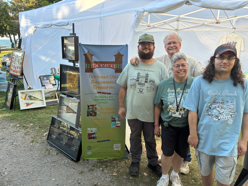 Sunday, September 28, 2025 - Kevin, Stuart, Julie, and Michael at Kevin’s Northeast Ohio Amusement Memories display for the 20th Annual Remembering the Sights and Sounds of Euclid Beach Park. Sunday, September 28, 2025 - Kevin, Stuart, Julie, and Michael at Kevin’s Northeast Ohio Amusement Memories display for the 20th Annual Remembering the Sights and Sounds of Euclid Beach Park.