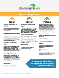 Cleveland GiveCamp 2016 Sponsors Information