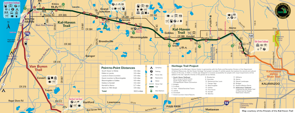 Van Buren Trail and Kal-Haven Trail Map