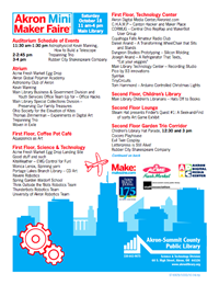 Akron Mini Maker Faire 2014 Schedule