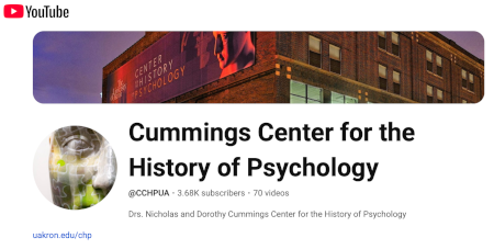 Open Cummings Center for the History of Psychology YouTube Channel in new browser window.