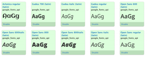 Google Fonts added by Drupal @font-your-face Module