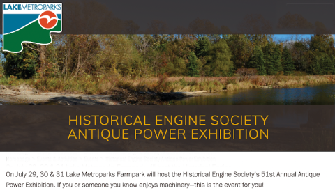 Lake Metroparks - Historical Engine Society Antique Power Exhibition