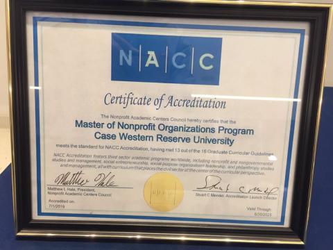 Congratulations, Case Western Reserve Master of Nonprofit Organizations (MNO) program, for receiving NACC accreditation!
