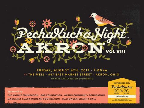 Friday, August 4, 2017, PechaKucha Night Akron at The Well