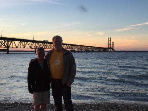 Sunset at the Mackinac Bridge