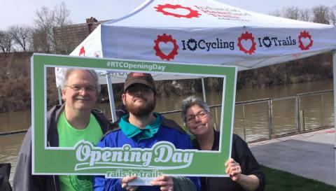 The Smiths having fun at the Rails-to-Trails Conservancy Opening Day for Trails - Cleveland!