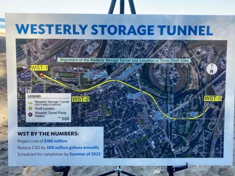 Westerly Storage Tunnel -- Will reduce combined sewer overflows by 300 million gallons annually. Scheduled for completion by Summer of 2023.