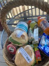 June 6, 2021 -  Hiker's resupply at Cornwall Country Market in Cornwall Bridge, Connecticut, includes some fresh sandwiches