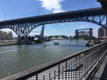 The Trust for Public Land Offices have this incredible view of the Cuyahoga River!